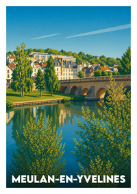 Affiche souvenir de Meulan-en-Yvelines – image brute sans cadre