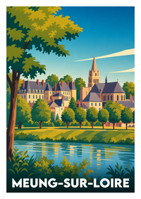 Affiche souvenir de Meung-sur-Loire – image brute sans cadre