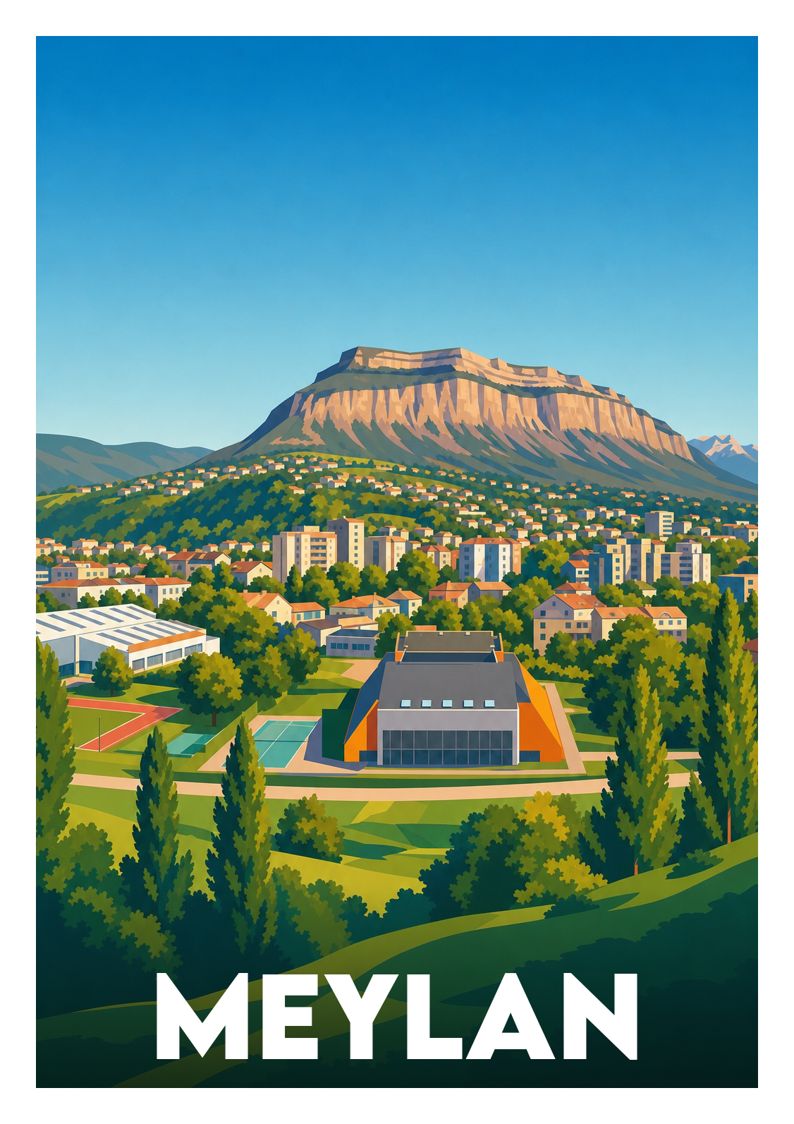 Affiche souvenir de Meylan – image brute sans cadre