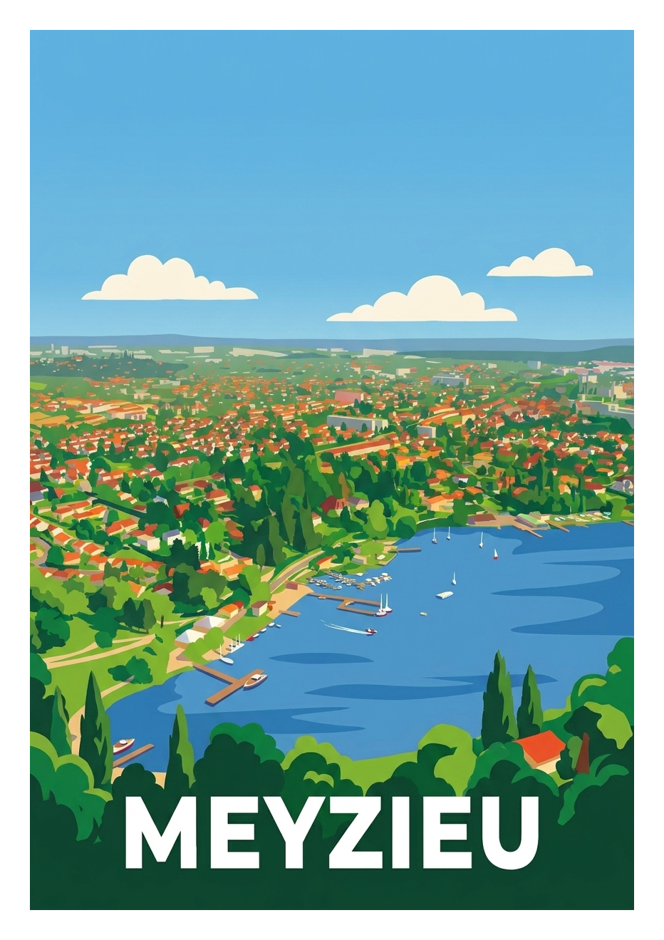 Affiche souvenir de Meyzieu – image brute sans cadre