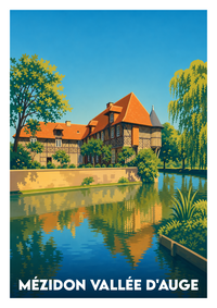 Affiche souvenir de Mézidon Vallée d'Auge – image brute sans cadre