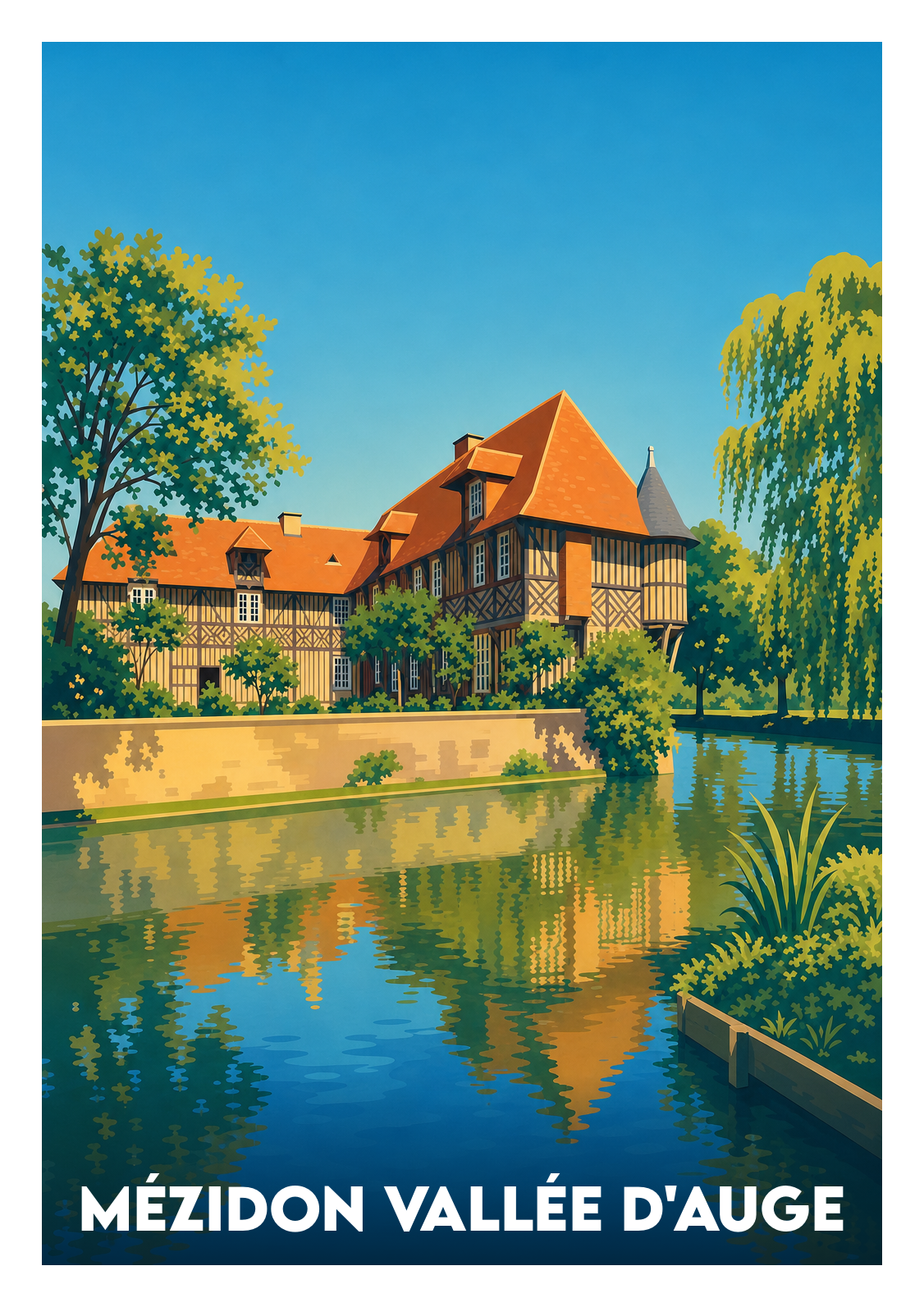Affiche souvenir de Mézidon Vallée d'Auge – image brute sans cadre