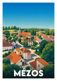 Affiche souvenir de Mézos – image brute sans cadre
