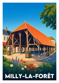 Affiche souvenir de Milly-la-Forêt – image brute sans cadre