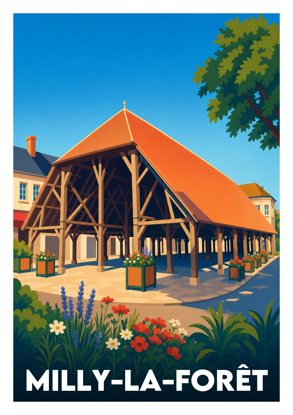 Affiche souvenir de Milly-la-Forêt – image brute sans cadre
