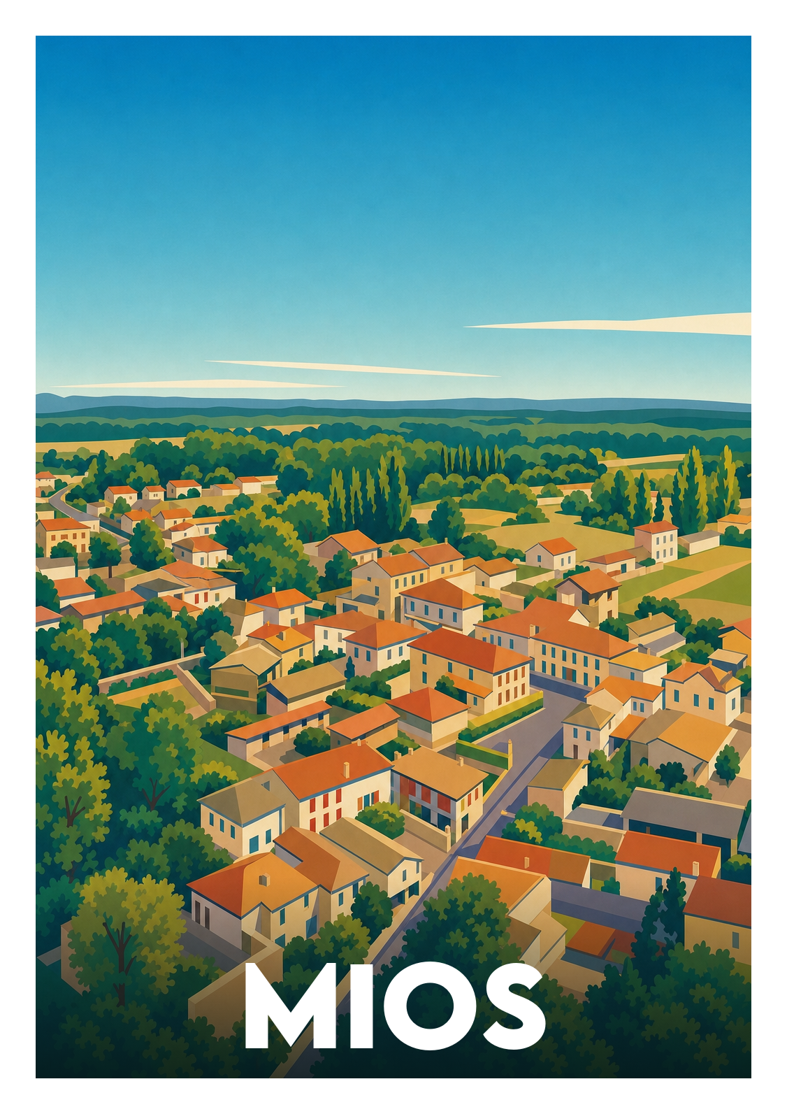 Affiche souvenir de Mios – image brute sans cadre