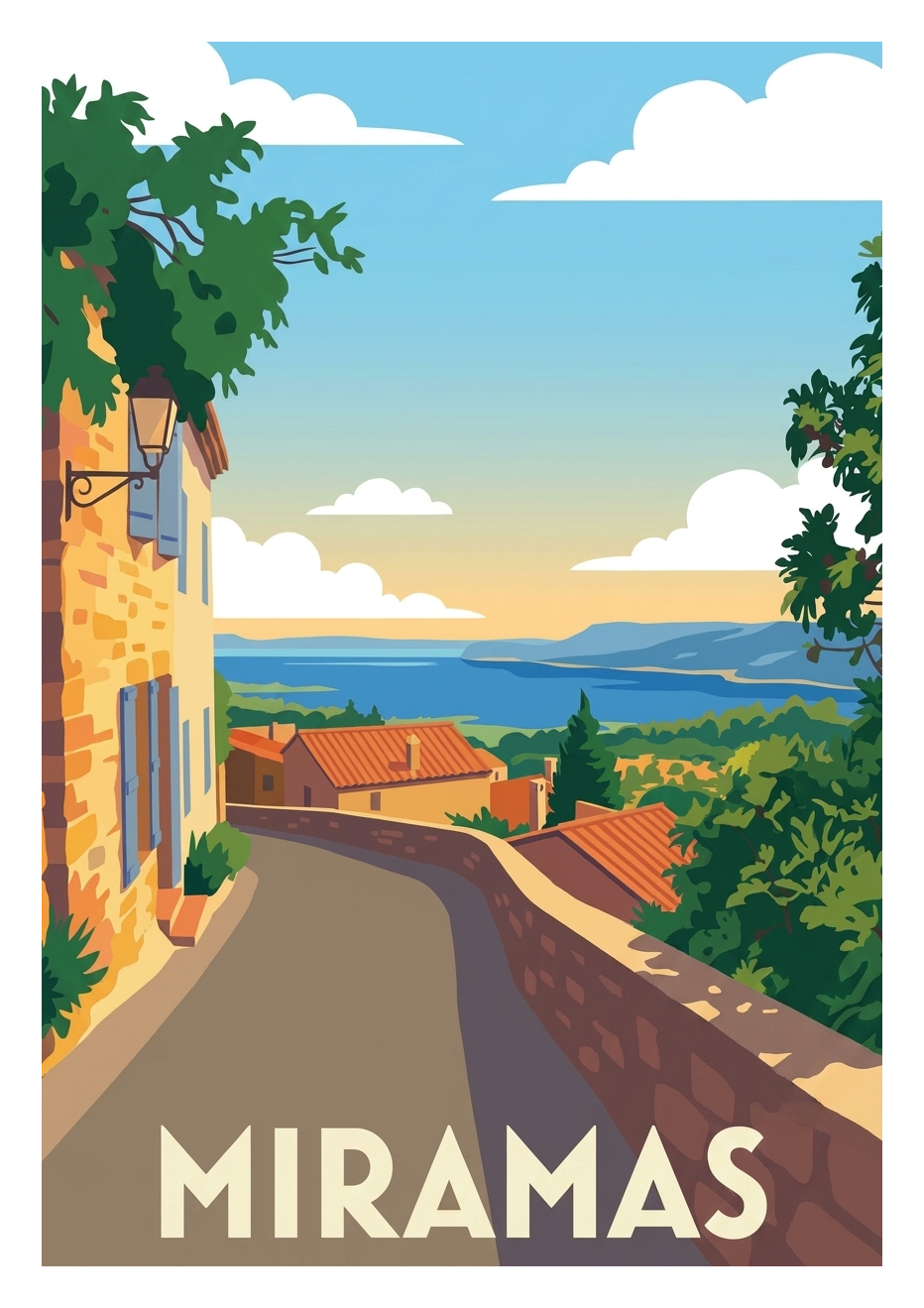 Affiche souvenir de Miramas – image brute sans cadre