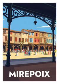 Affiche souvenir de Mirepoix – image brute sans cadre