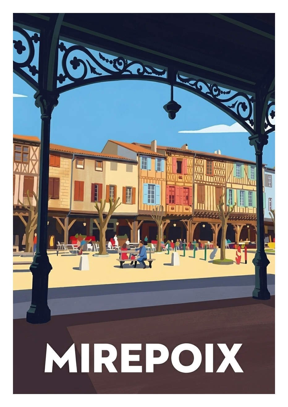 Affiche souvenir de Mirepoix – image brute sans cadre