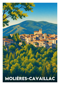 Affiche souvenir de Molières-Cavaillac – image brute sans cadre