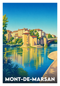 Affiche souvenir de Mont-de-Marsan – image brute sans cadre