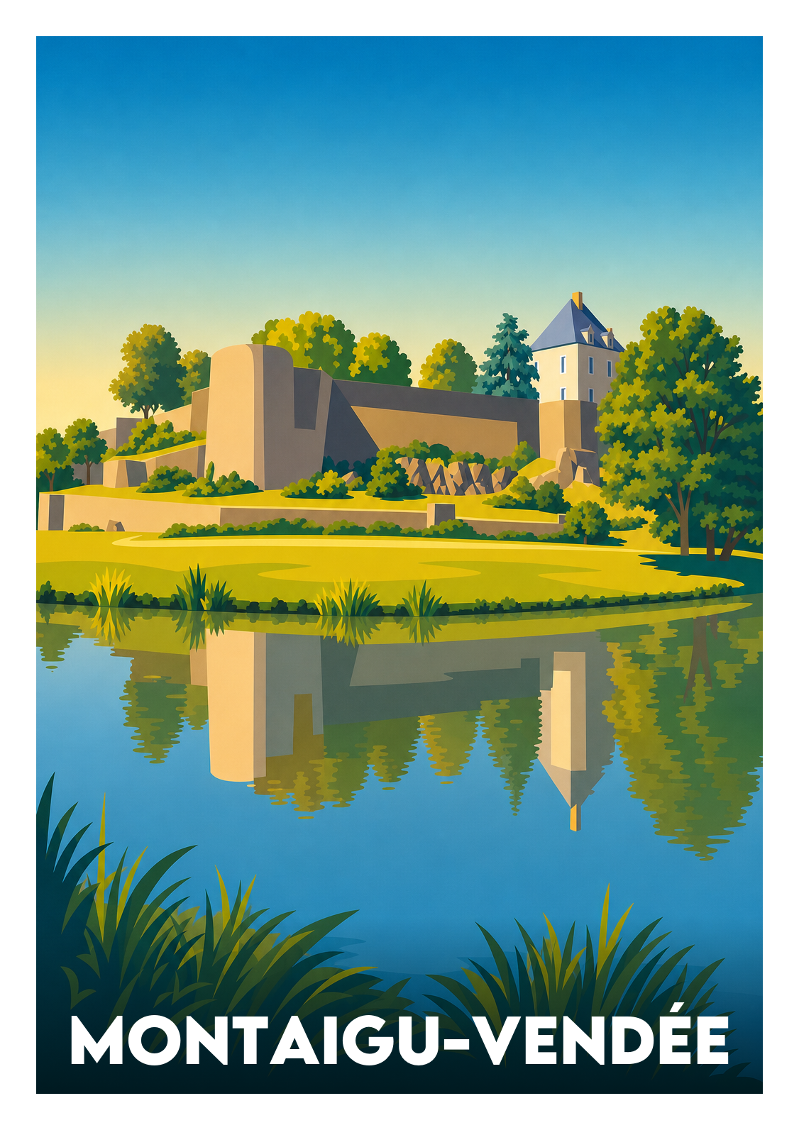 Affiche souvenir de Montaigu-Vendée – image brute sans cadre