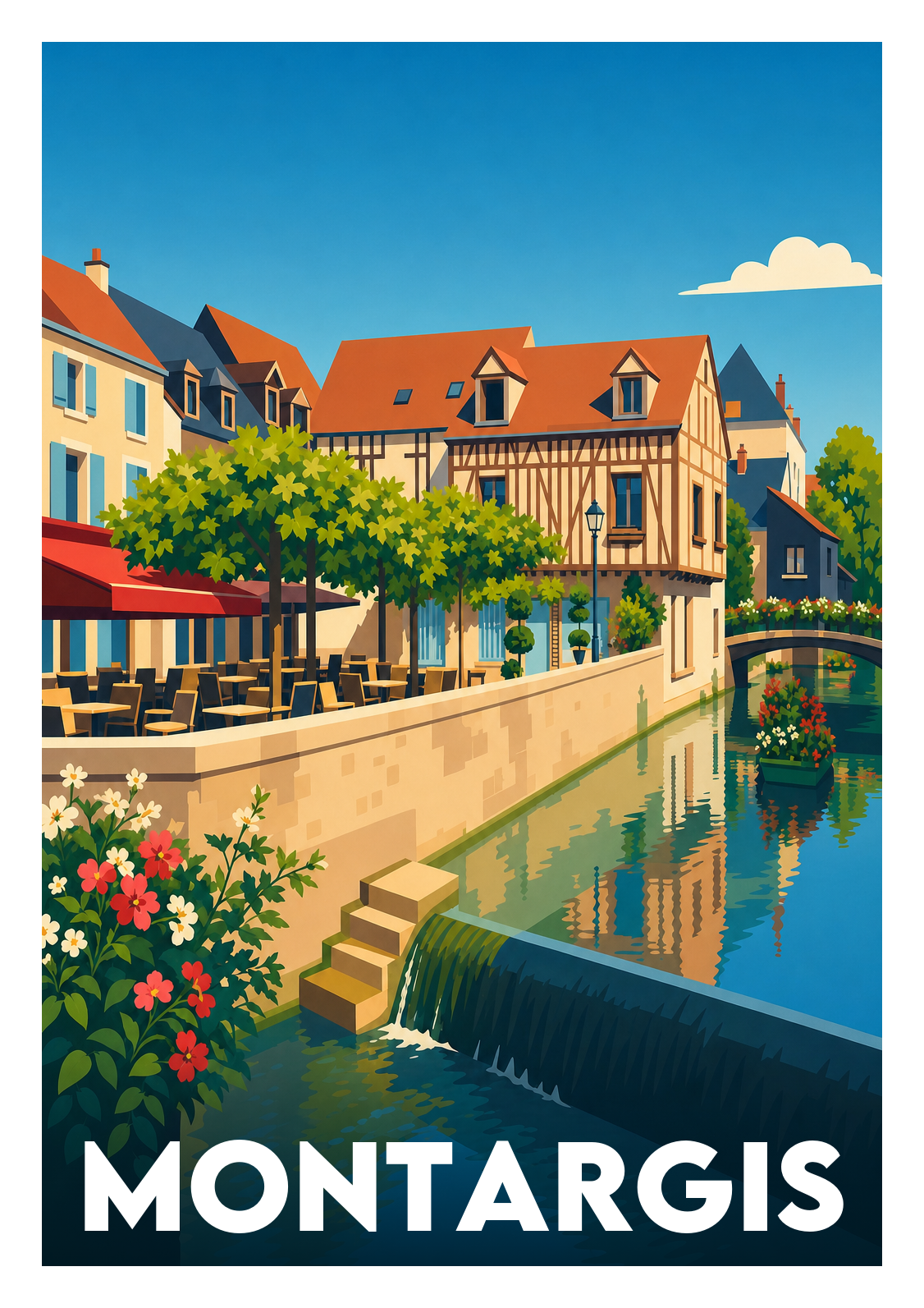 Affiche souvenir de Montargis – image brute sans cadre
