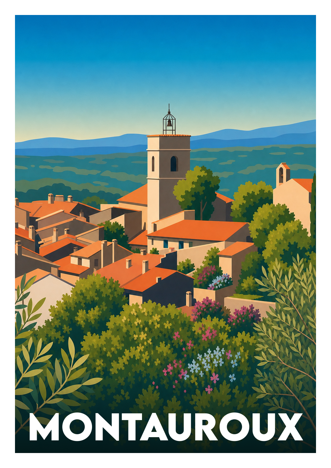 Affiche souvenir de Montauroux – image brute sans cadre