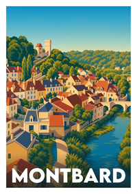 Affiche souvenir de Montbard – image brute sans cadre