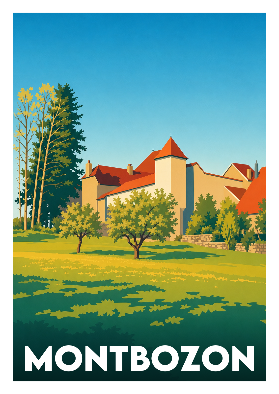 Affiche souvenir de Montbozon – image brute sans cadre