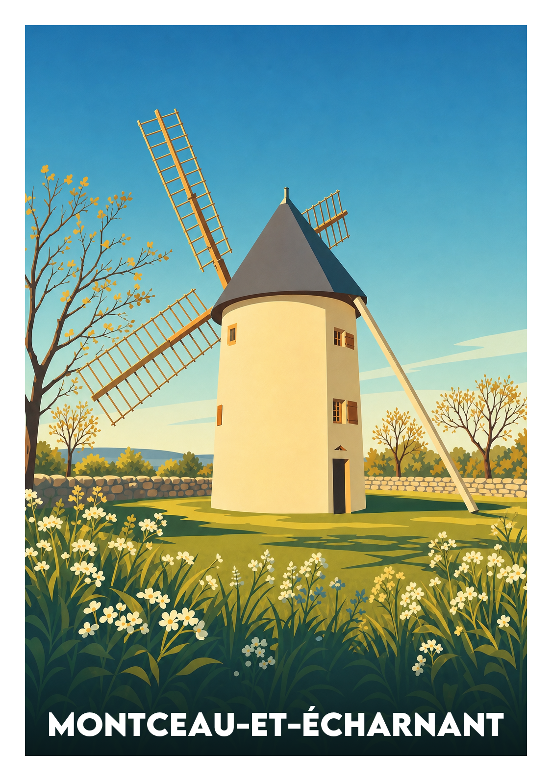Affiche souvenir de Montceau-et-Écharnant – image brute sans cadre