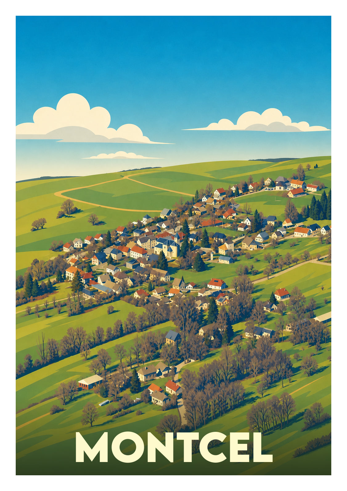 Affiche souvenir de Montcel – image brute sans cadre