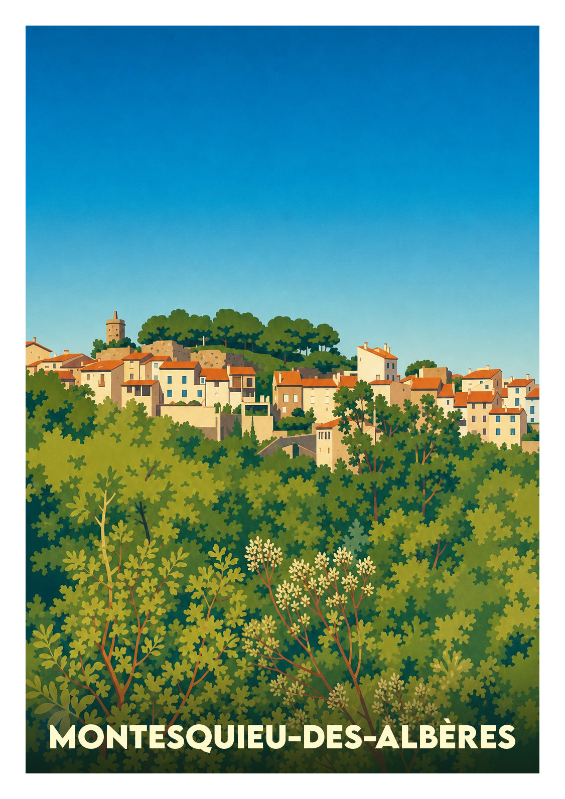 Affiche souvenir de Montesquieu-des-Albères – image brute sans cadre