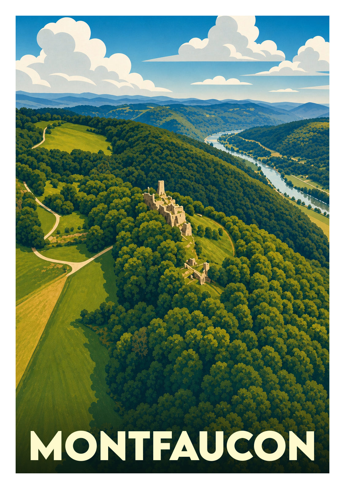 Affiche souvenir de Montfaucon – image brute sans cadre