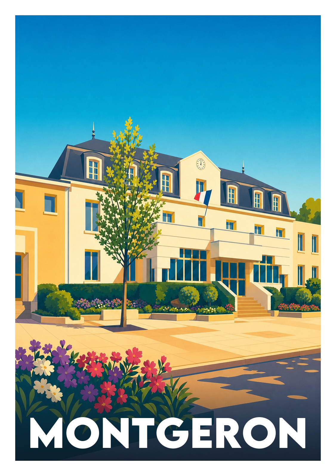 Affiche souvenir de Montgeron – image brute sans cadre