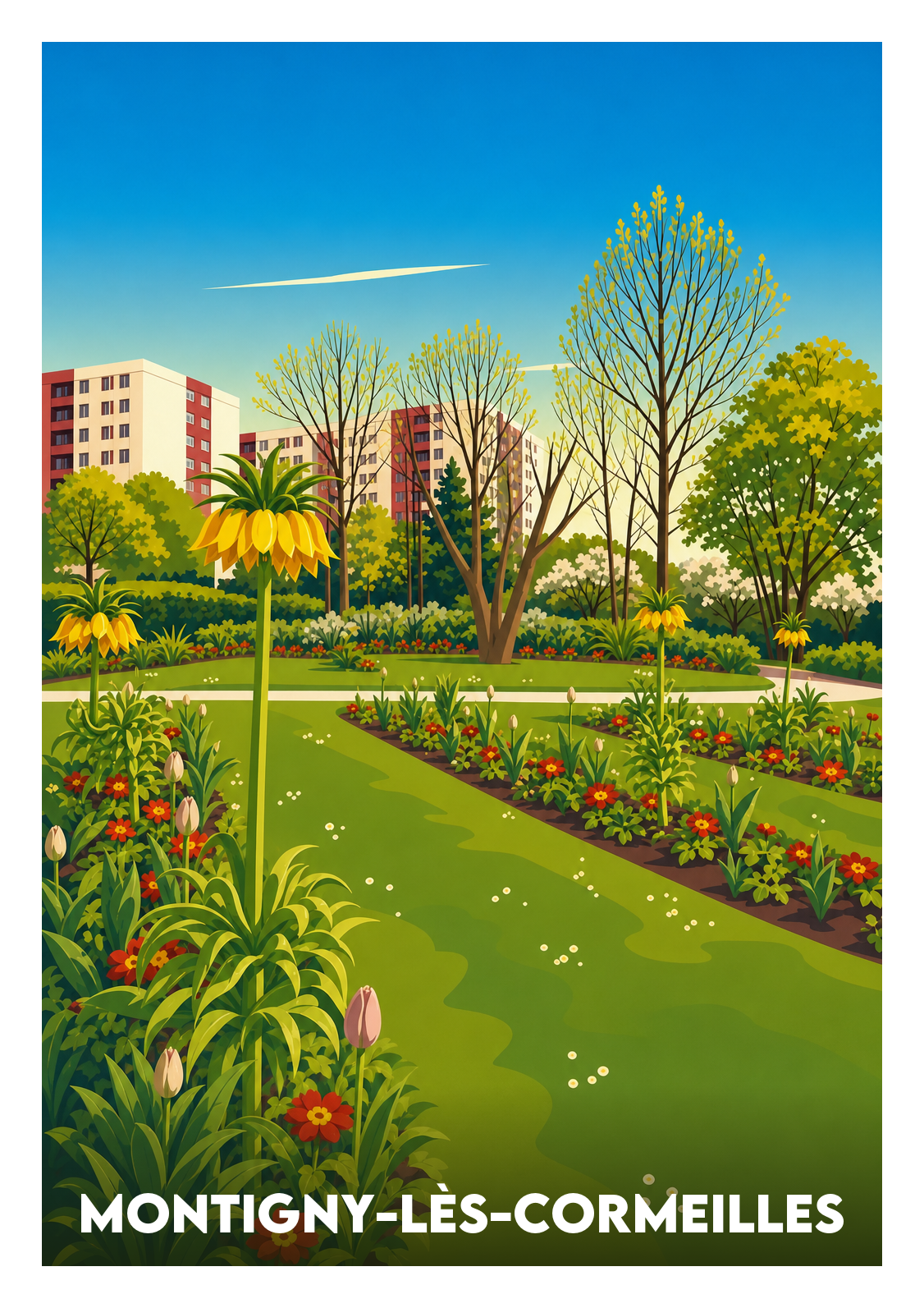 Affiche souvenir de Montigny-lès-Cormeilles – image brute sans cadre