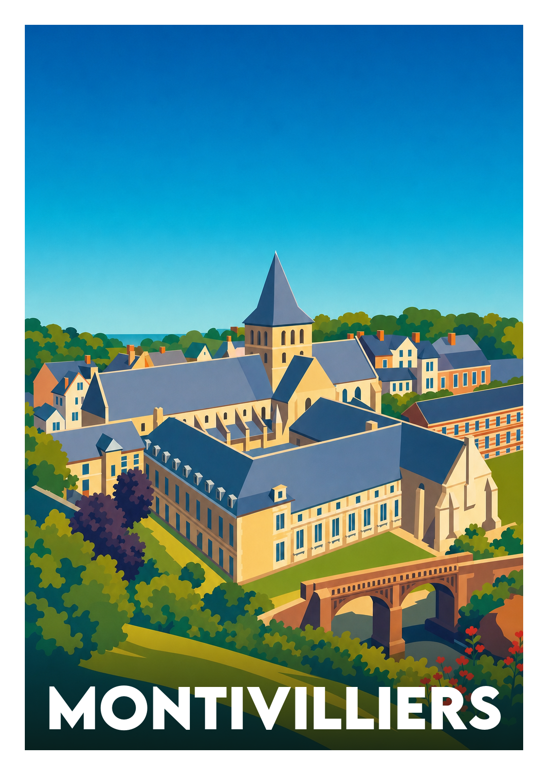 Affiche souvenir de Montivilliers – image brute sans cadre
