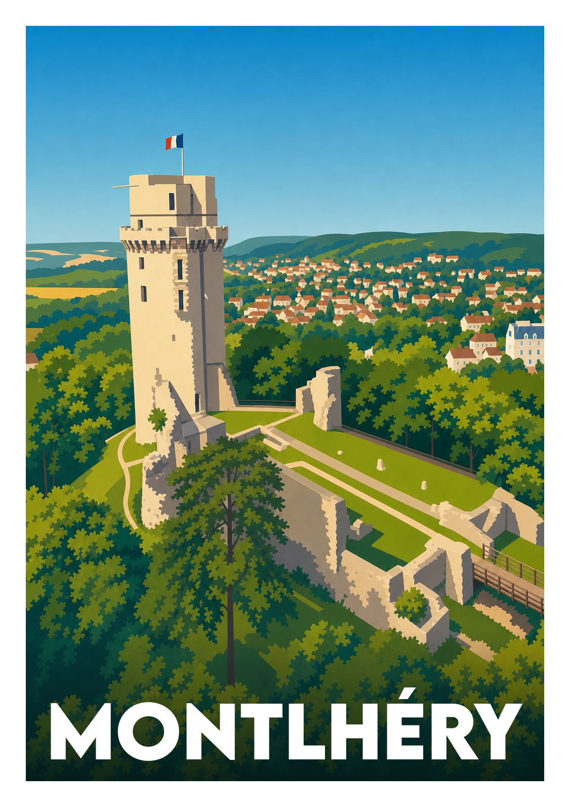 Affiche souvenir de Montlhéry – image brute sans cadre