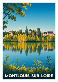 Affiche souvenir de Montlouis-sur-Loire – image brute sans cadre