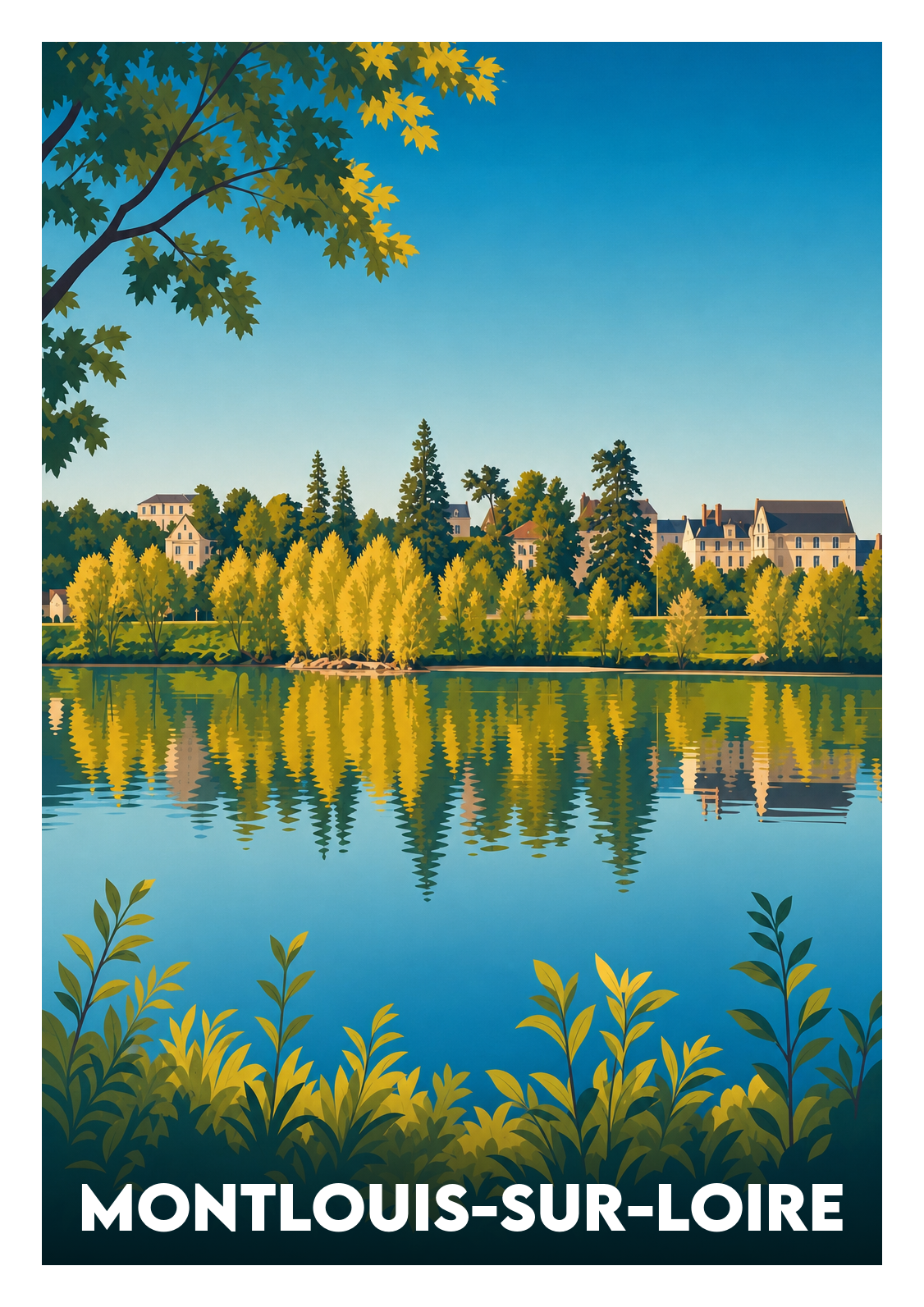 Affiche souvenir de Montlouis-sur-Loire – image brute sans cadre