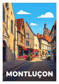 Affiche souvenir de Montluçon – image brute sans cadre
