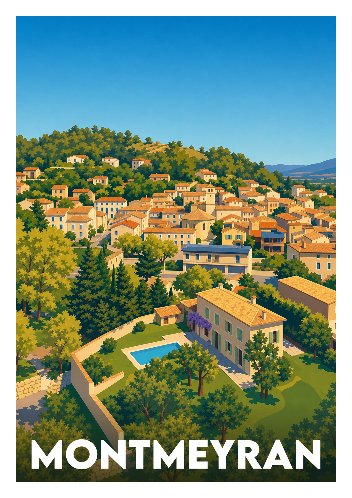 Affiche souvenir de Montmeyran – image brute sans cadre