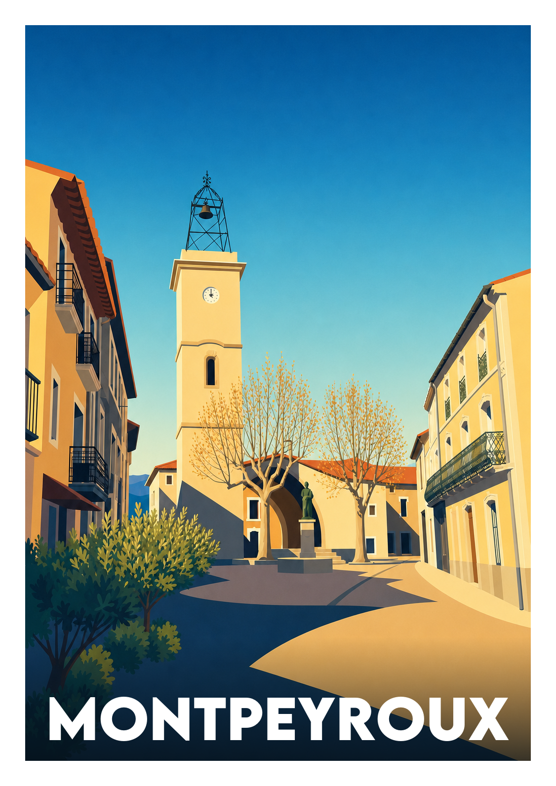 Affiche souvenir de Montpeyroux – image brute sans cadre