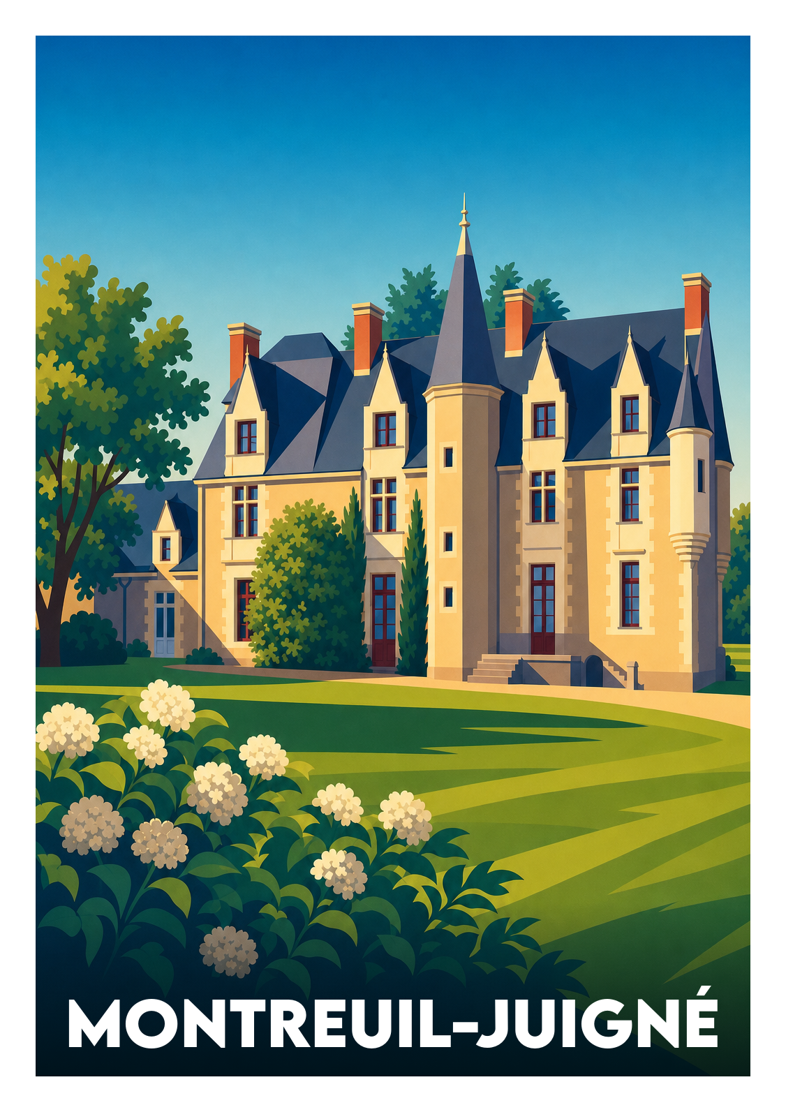 Affiche souvenir de Montreuil-Juigné – image brute sans cadre