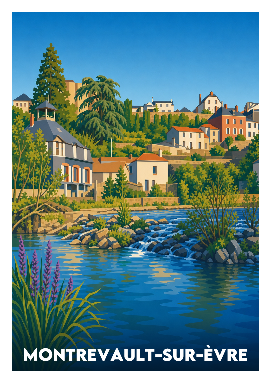 Affiche souvenir de Montrevault-sur-Èvre – image brute sans cadre