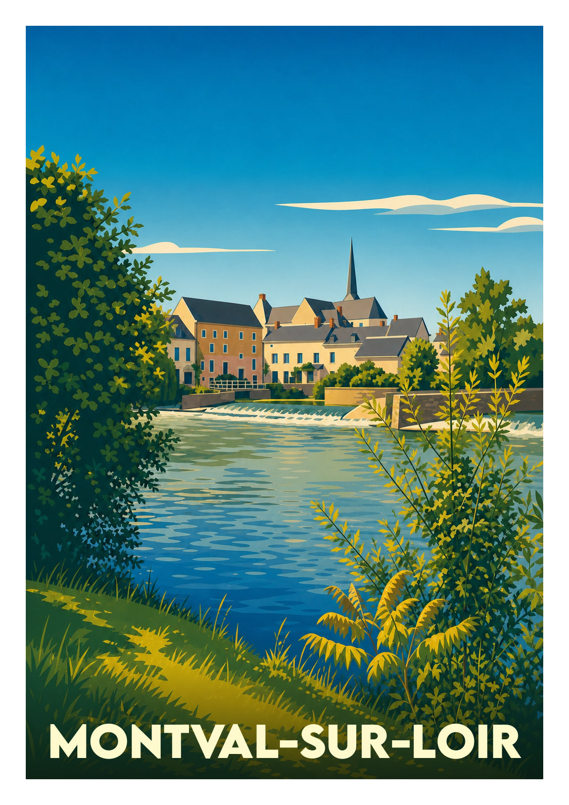 Affiche souvenir de Montval-sur-Loir – image brute sans cadre