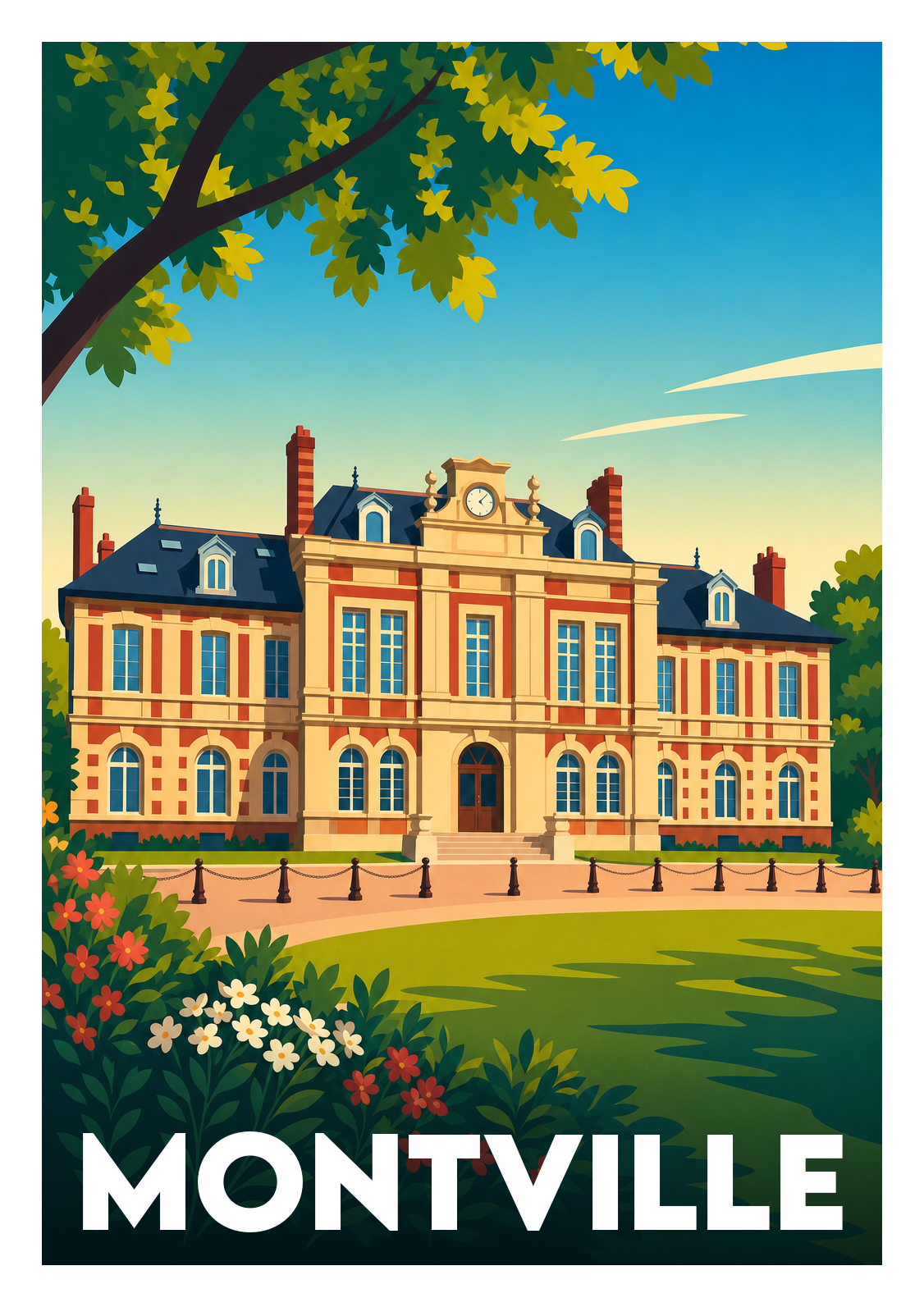Affiche souvenir de Montville – image brute sans cadre