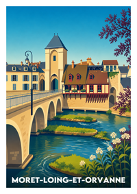 Affiche souvenir de Moret-Loing-et-Orvanne – image brute sans cadre