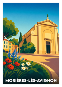 Affiche souvenir de Morières-lès-Avignon – image brute sans cadre