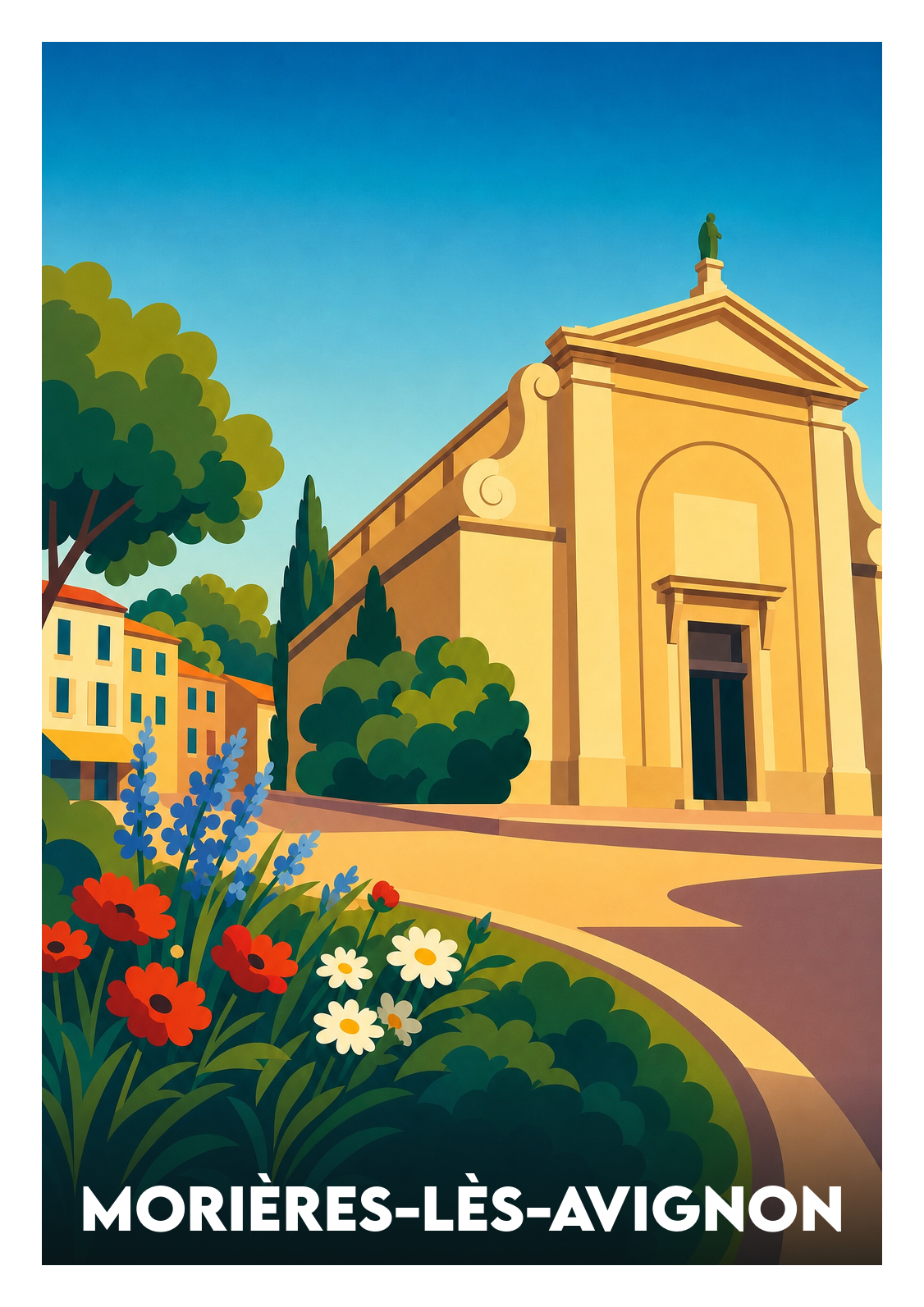 Affiche souvenir de Morières-lès-Avignon – image brute sans cadre