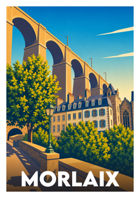 Affiche souvenir de Morlaix – image brute sans cadre