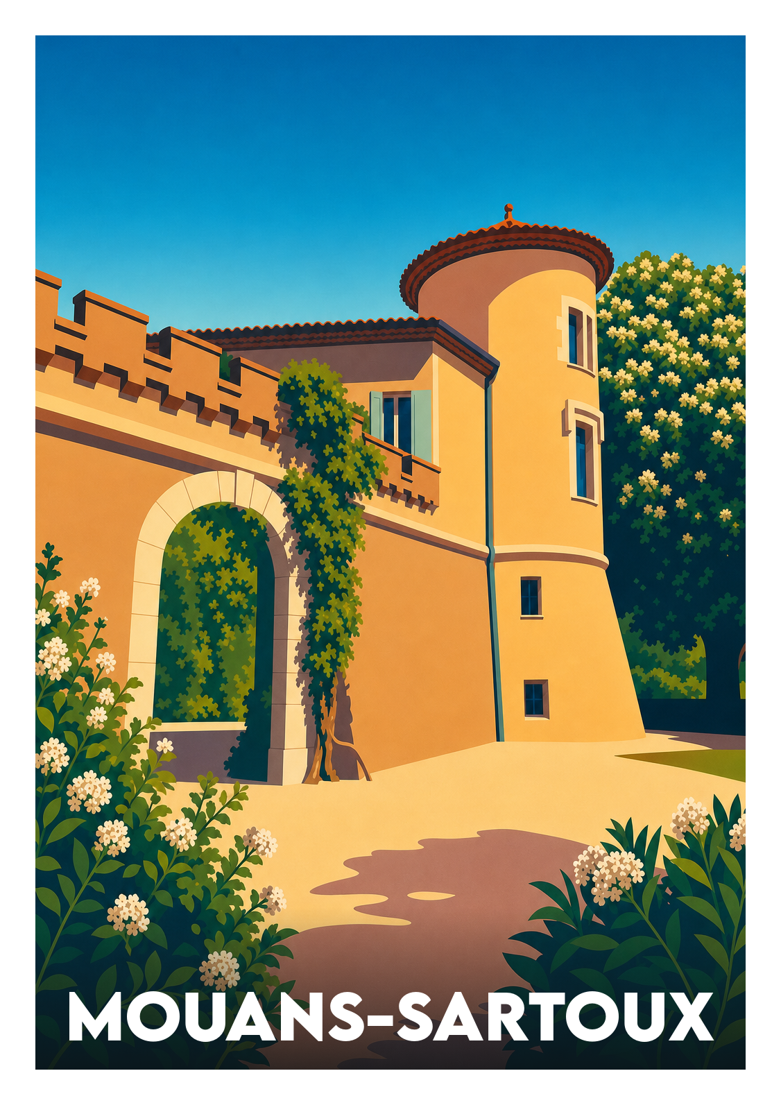 Affiche souvenir de Mouans-Sartoux – image brute sans cadre