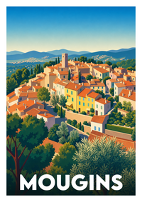 Affiche souvenir de Mougins – image brute sans cadre