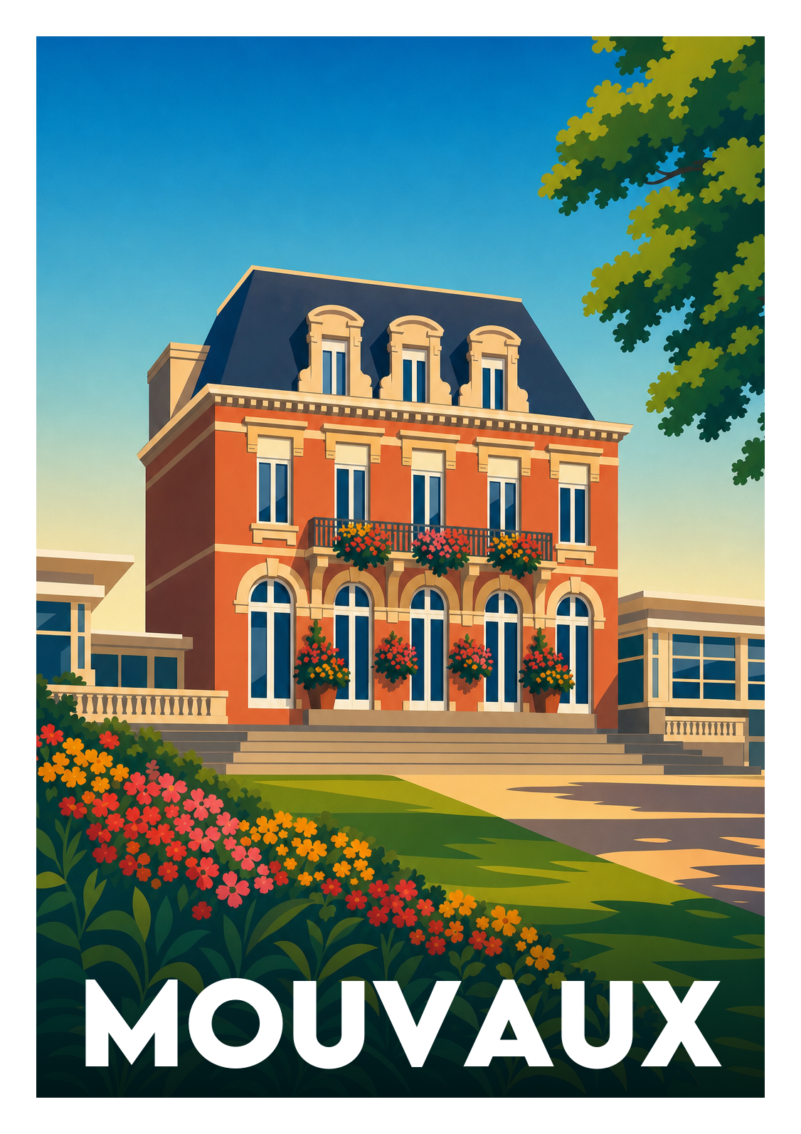 Affiche souvenir de Mouvaux – image brute sans cadre