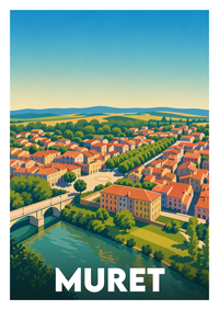 Affiche souvenir de Muret – image brute sans cadre