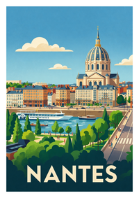 Affiche souvenir de Nantes – image brute sans cadre
