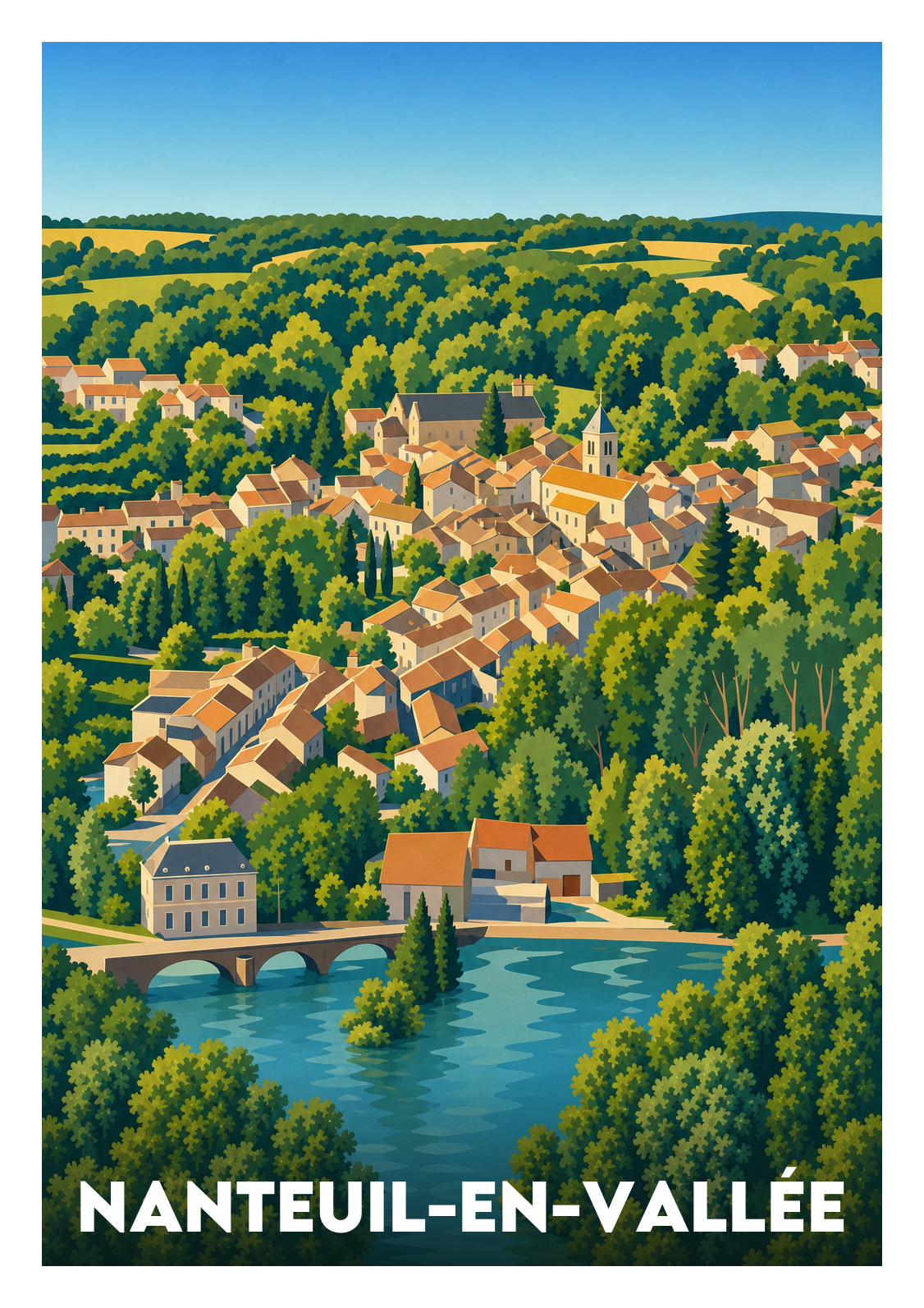 Affiche souvenir de Nanteuil-en-Vallée – image brute sans cadre