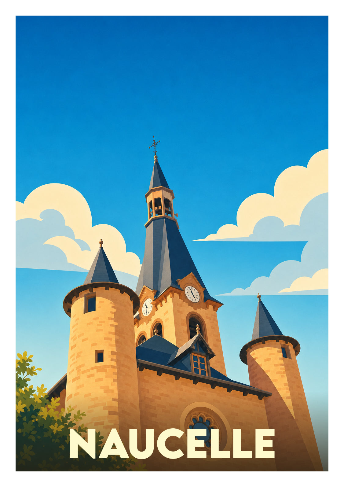 Affiche souvenir de Naucelle – image brute sans cadre