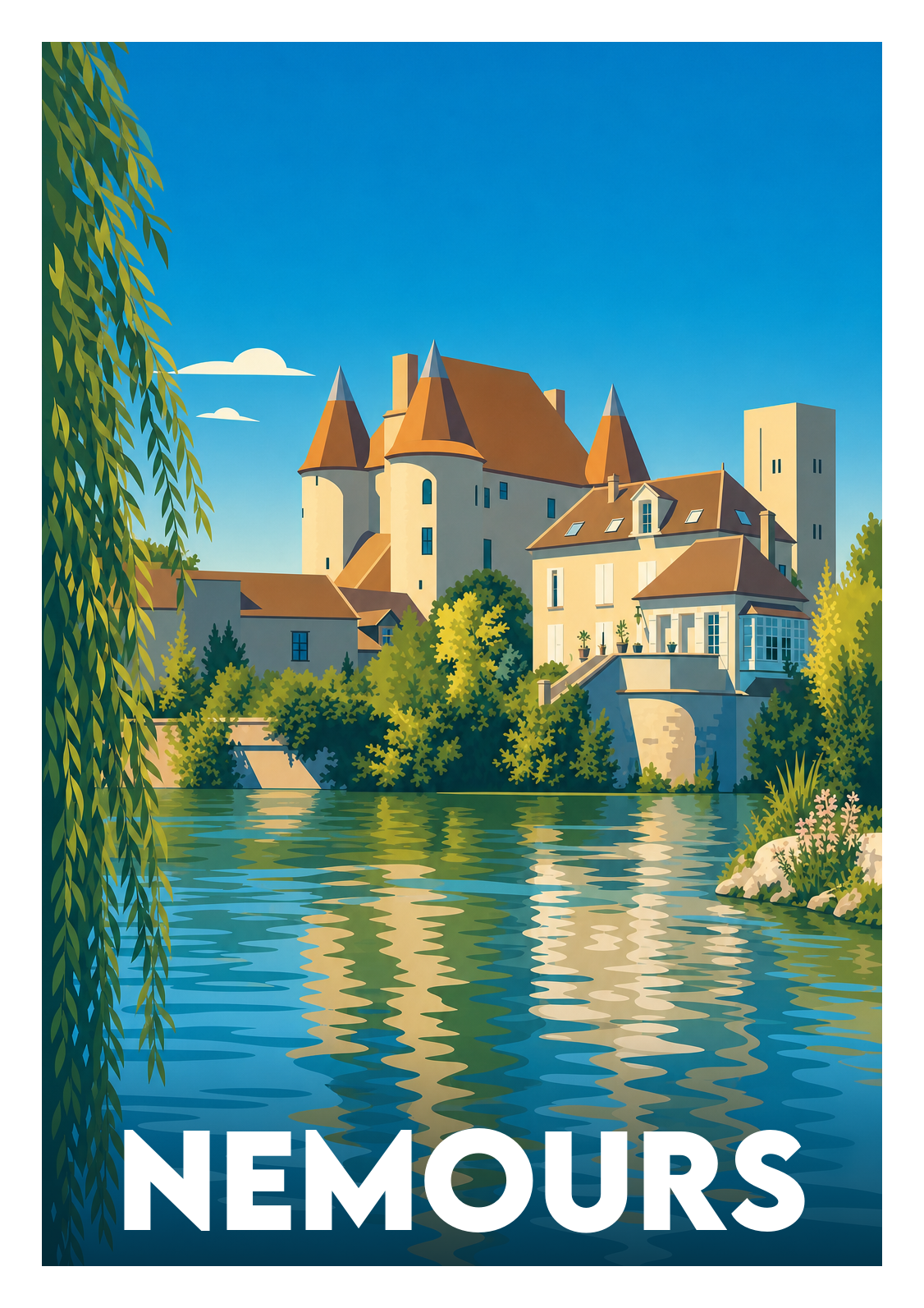 Affiche souvenir de Nemours – image brute sans cadre