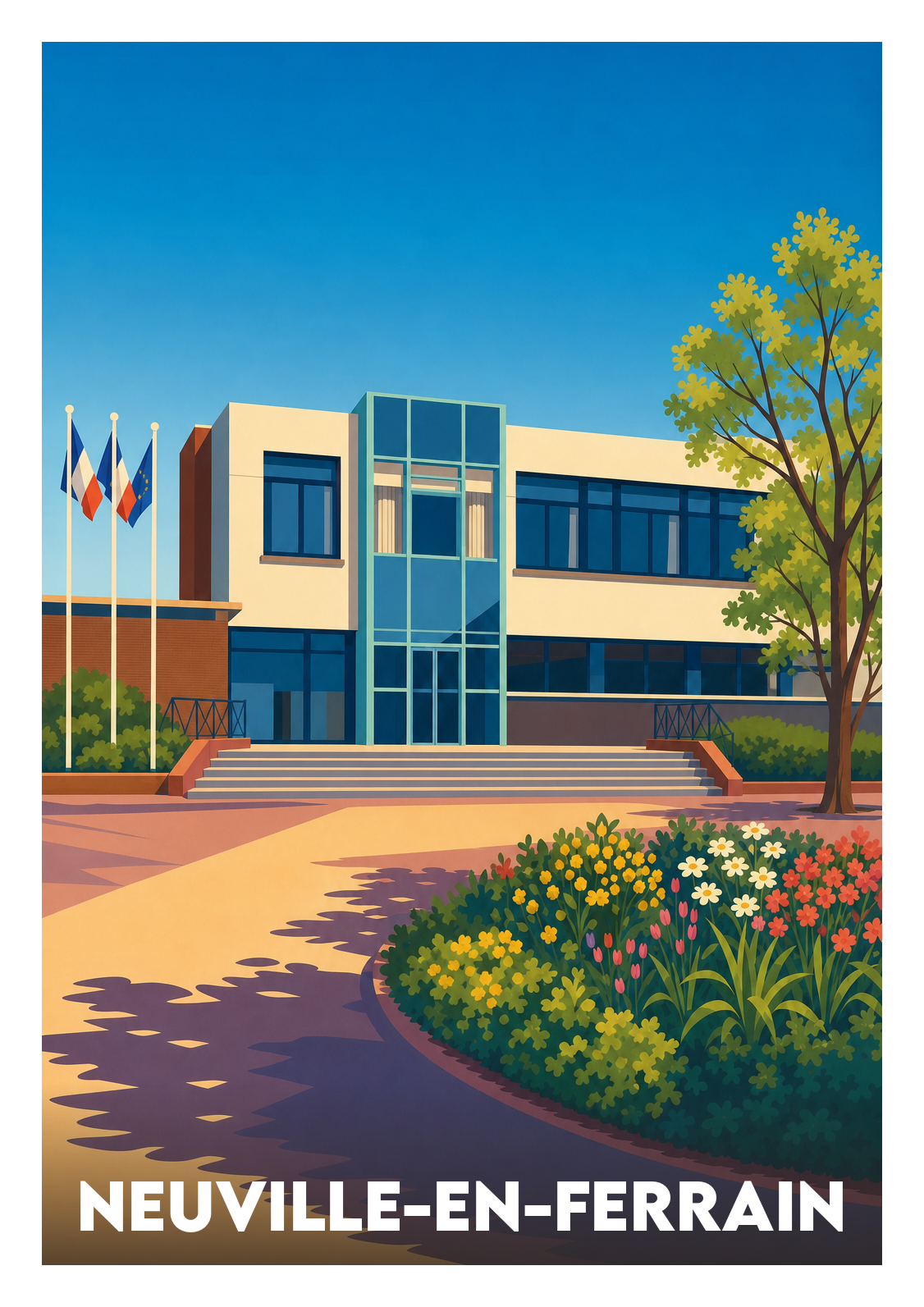 Affiche souvenir de Neuville-en-Ferrain – image brute sans cadre